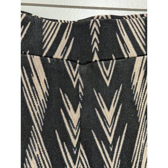 Chico's Travelers Pants Size 2 (L) Black and Tan Patterned Wide-Leg Pants Boho - Picture 11 of 16